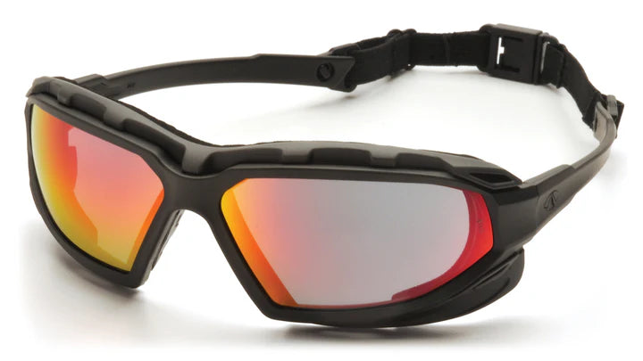 PYRAMEX HIGHLANDER PLUS SKY RED MIRROR SAFETY GLASSES #SBG5055DT