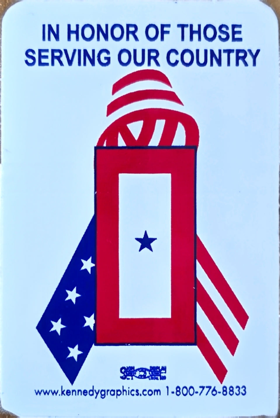 "In Honor of Those Serving Our Country" Hard Hat Sticker