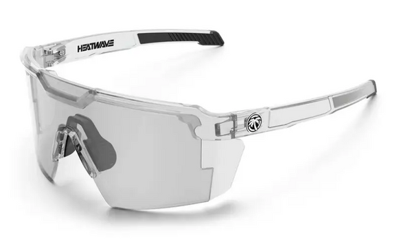 Heat Wave Future Tech Sunglasses: Vapor Clear Frame Photochromic Lens Z87+