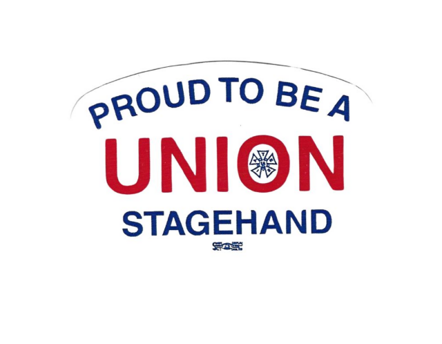 Proud to be Union Stagehand Hard Hat Sticker #HS-PTB-SH