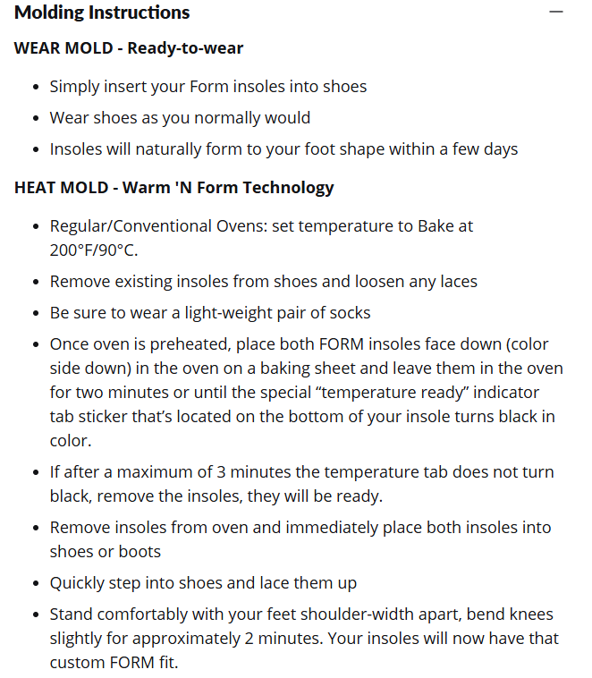 Form Memory Foam Insole