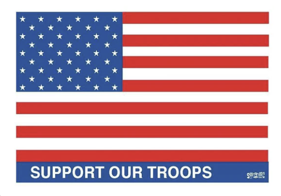Support Our Troops Hard Hat Sticker #FF23