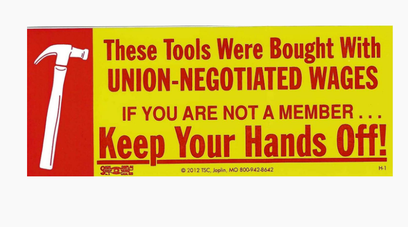 Keep Your Hands Off! w/Hammer Toolbox Decal H-1