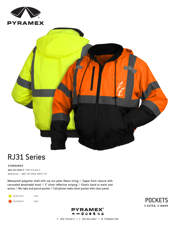 Pyramex Jacket Core Product RJ31 Series - Lime