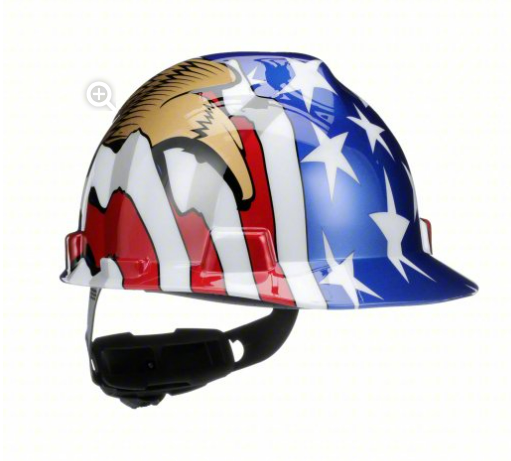MSA Cap Hard Hat w/ USA Flag and Eagles #10052947