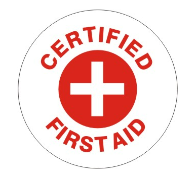 Certified First Aid with Cross Hard Hat Marker HM-17