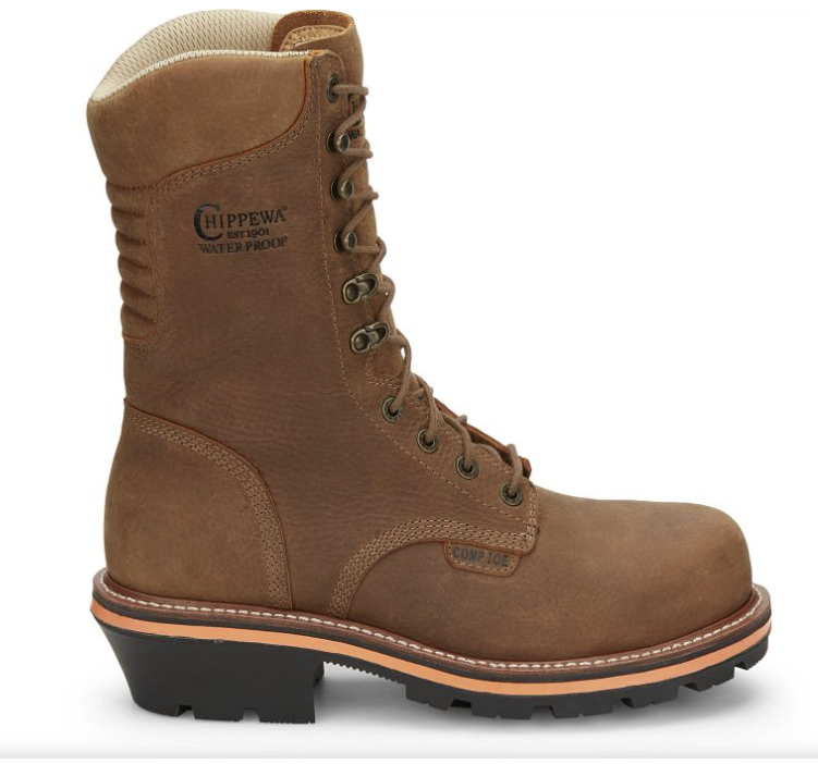 Chippewa Men's Thunderstruck 10" Nano Comp Toe Work Boot Brown- TH1030