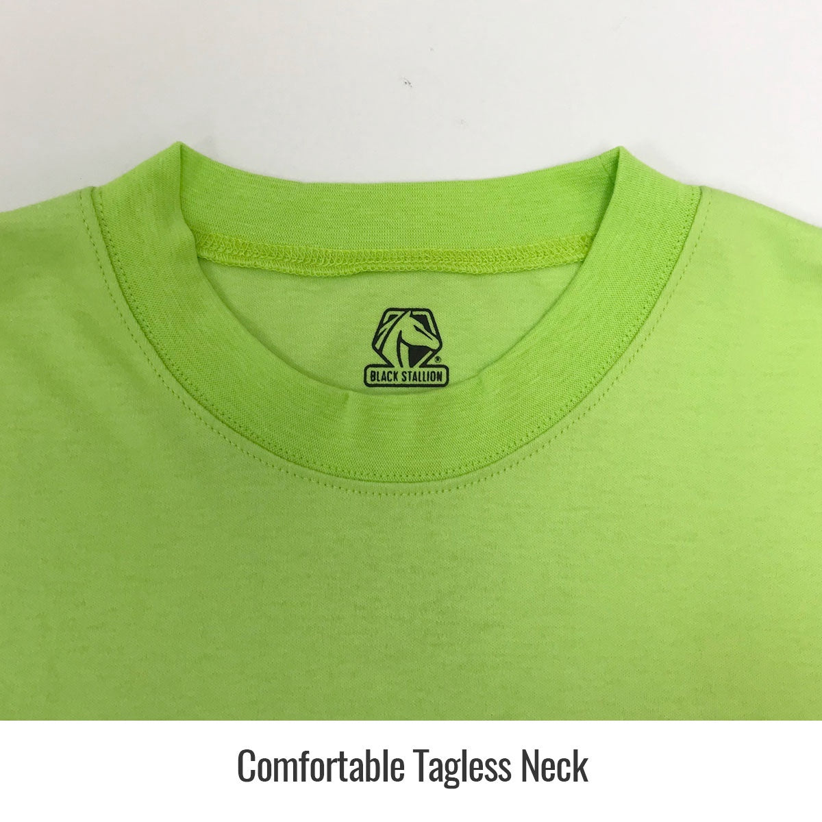 Black Stallion 7 oz. AR/FR Cotton Knit Long-Sleeve T-Shirt, Lime with Reflective Tape #TF2511-LM