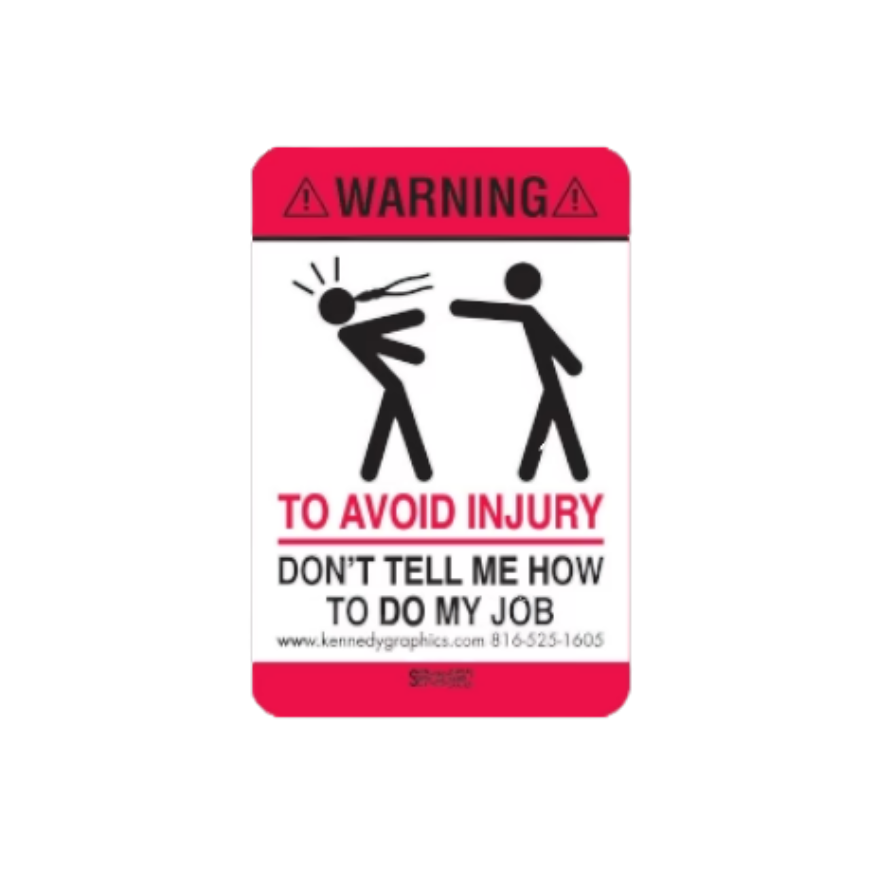 "Warning...To avoid injury..." Hardhat Sticker #S-226