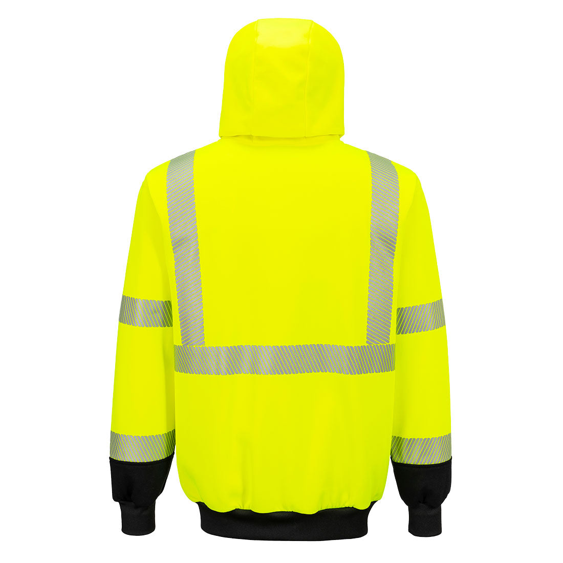 Portwest Hi-Vis Contrast Segmented Tape Zipped Hoodie-UB320-Yellow
