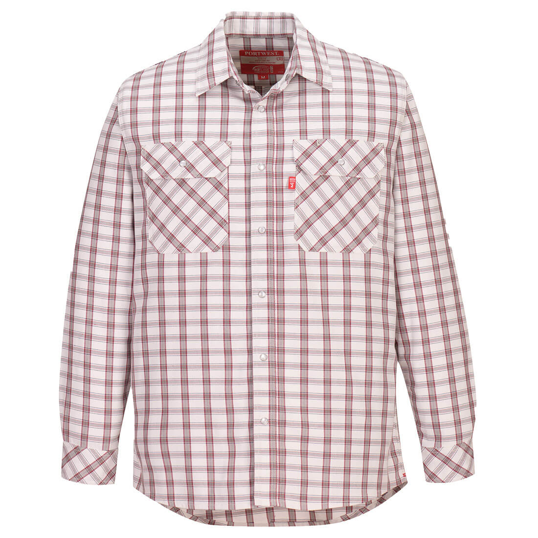 Portwest Bizflame 88/12 FR Plaid Shirt-UFR97-White Plaid