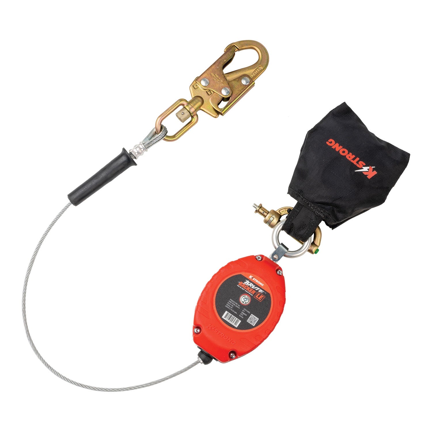KStrong KStrong® BRUTE™ Backer™ LE 8.5 ft. Cable SRL-LE w/ Snap Hook at Connector End and Shock Pack w/ Twin SRL Connector at Top (ANSI)