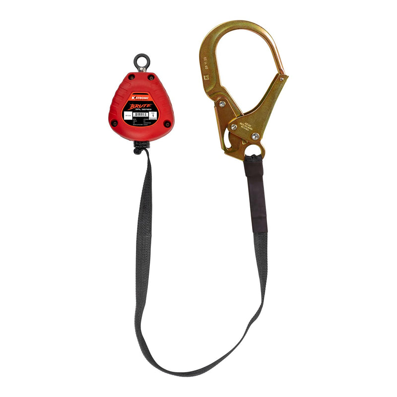 KStrong® BRUTE™ 9 ft. SRL with Hi-Abrasion Resistant Webbing, Forged Rebar Hook and Dorsal Connector (ANSI)