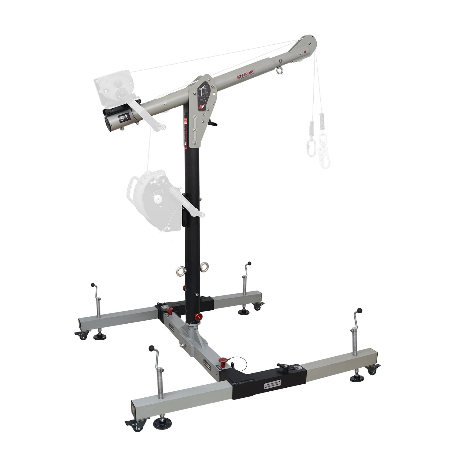 KStrong® Megadavit™ H-Base Basic Kit. Includes H-Base Frame Assembly, 54 in. Column Mast, and 3 ft. Cantilever Boom Arm with Winch Bracket