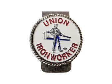 Union Ironworker Man and Beam Money Clip #BW-MC-MB