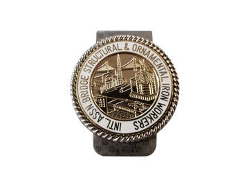 Union Ironworkers Int'l Logo in Gold Finish Money Clip #BW-MC-IWG