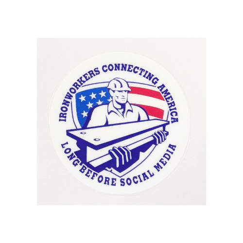 Ironworkers Connecting America Long Before Social Media Hardhat Sticker