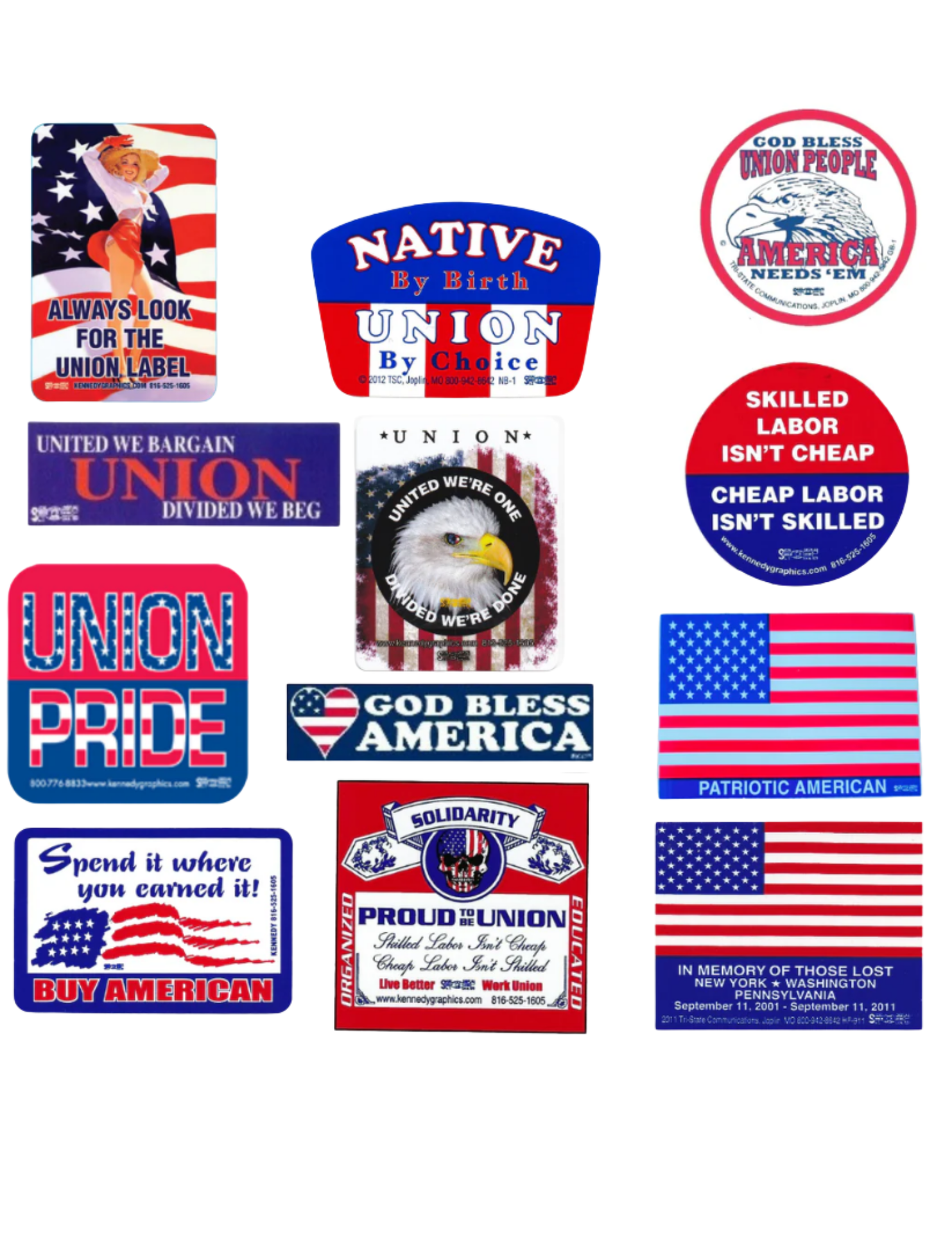 Union Hard Hat Sticker Mix 8 - Show your Pride