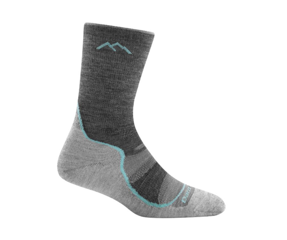 DARN TOUGH Women's Light Hiker Micro Crew Lightweight Hiking Socks / SLATE