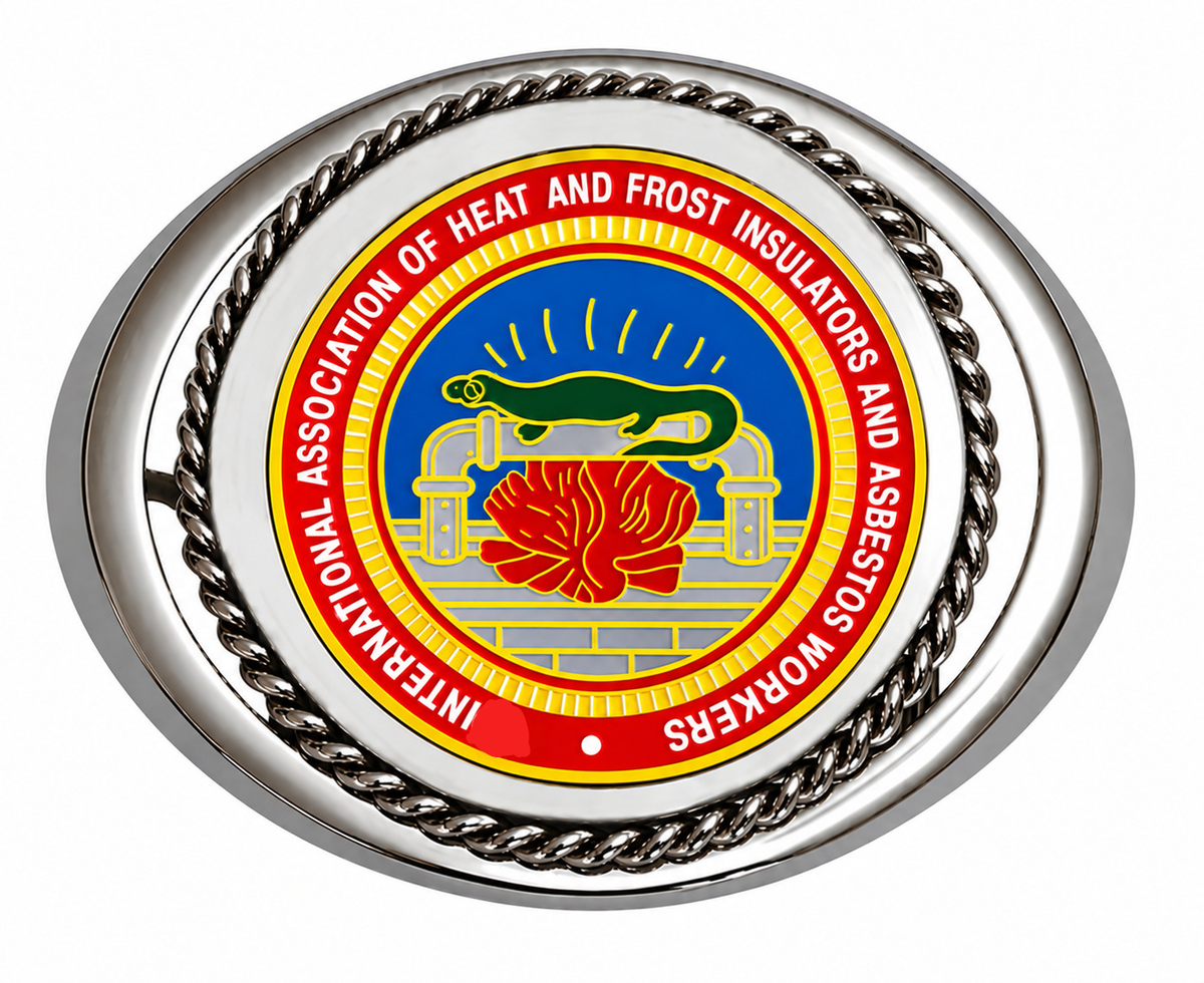 Union Abestos Heat & Frost Insulators Belt Buckle #BW-BB-HF