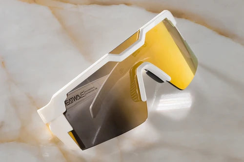 Heat Wave Future Tech Sunglasses: Gloss White Gold Lens Z87+