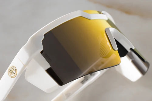 Heat Wave Future Tech Sunglasses: Gloss White Gold Lens Z87+