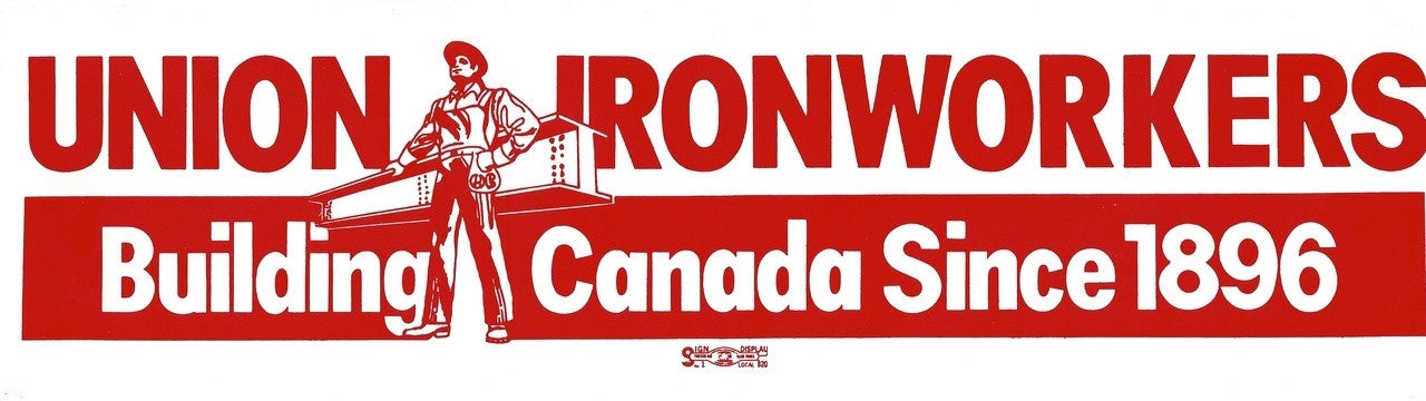 Union Ironworkers Building Canada Large Window Sticker #IW1896CL