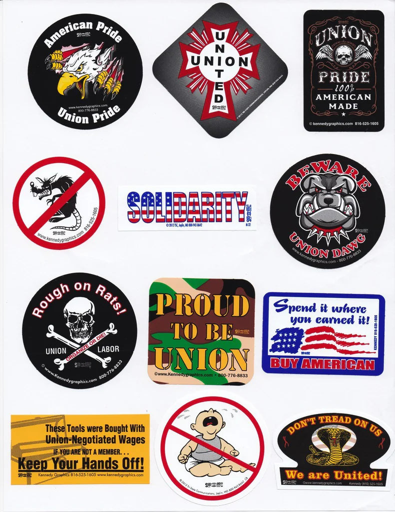 Union HardHat Sticker Mix 2 - Variety Pack