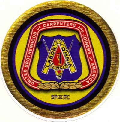 5 Pack - Union Carpenter Full Color Hardhat Stickers BW11