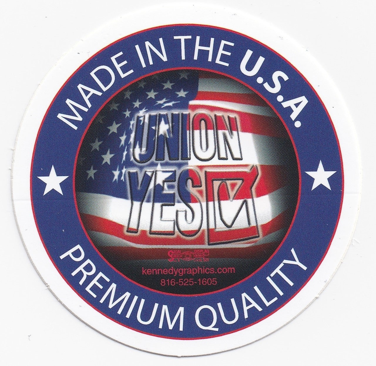 Union Yes Made in the USA Hard Hat Sticker #S99