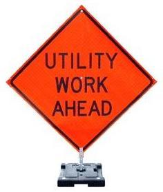 Dicke 48" Roll-Up Non-Reflective Vinyl Safety Traffic Sign