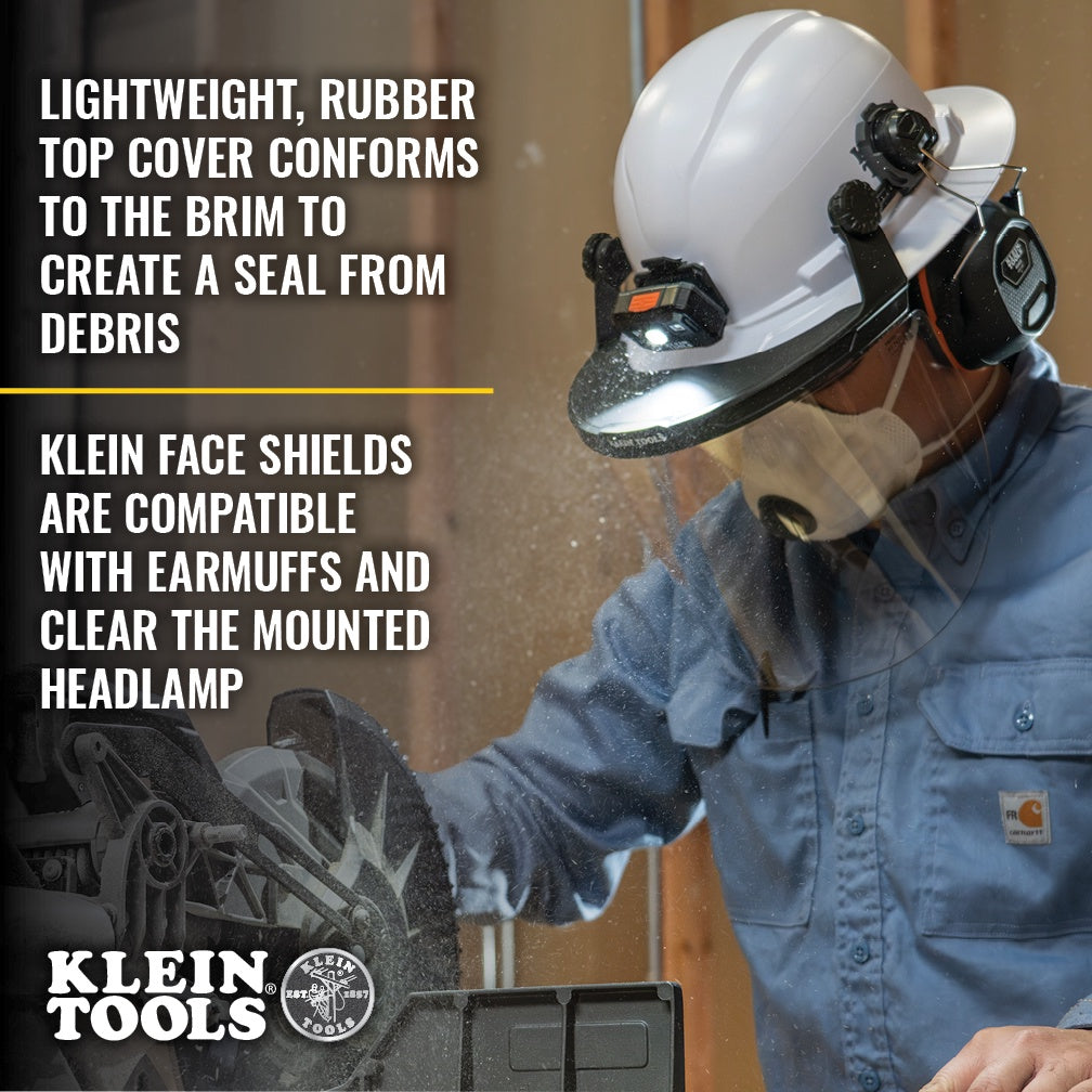 Klein Face Shield, Safety Helmet and Cap-Style Hard Hat, Clear #60472