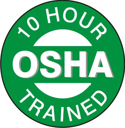 10 Hour OSHA Trained Hard Hat Sticker