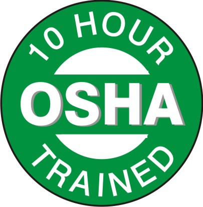 10 Hour OSHA Trained Hard Hat Sticker