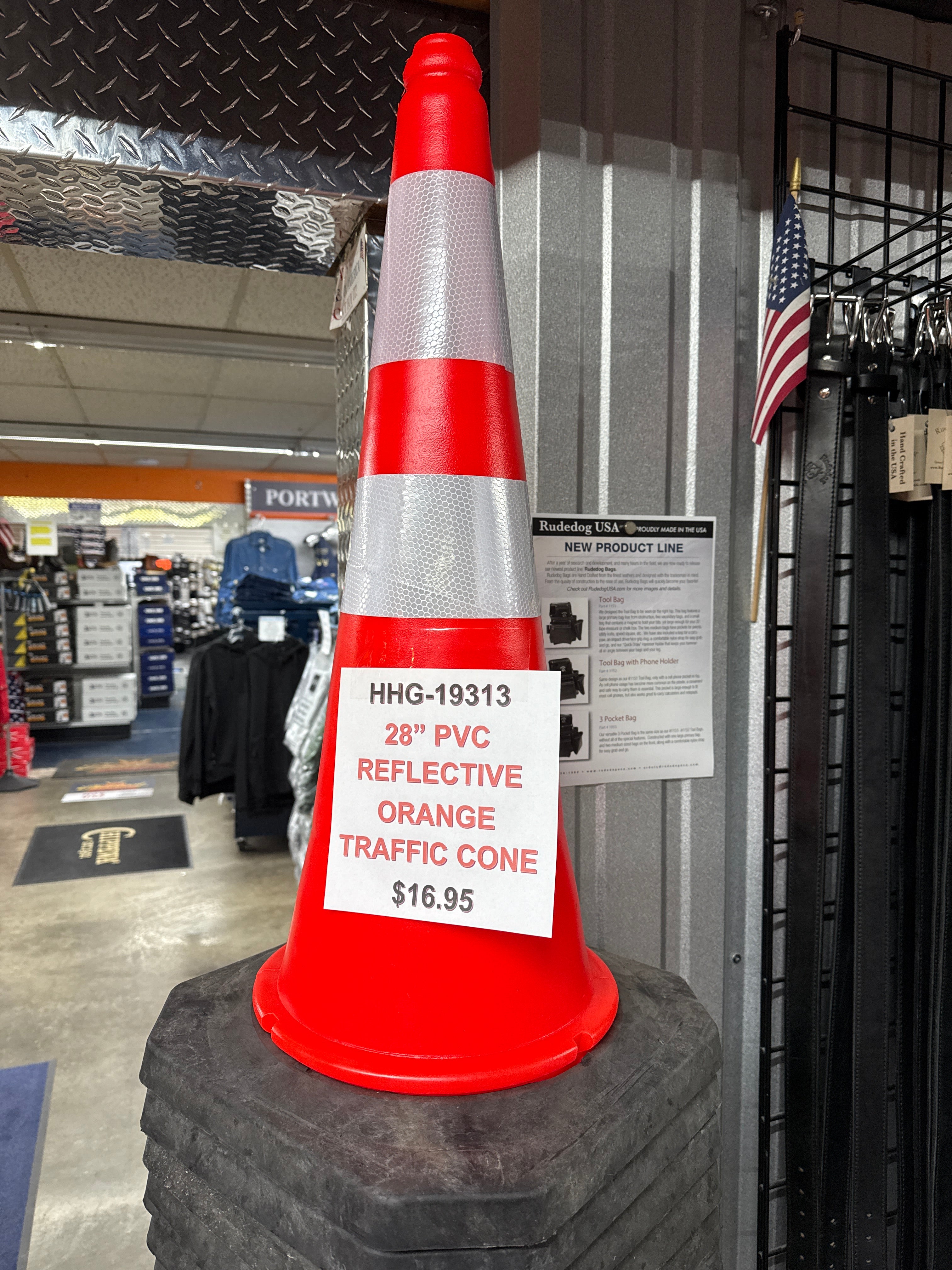 28" PVC Reflective Orange Traffic Cone