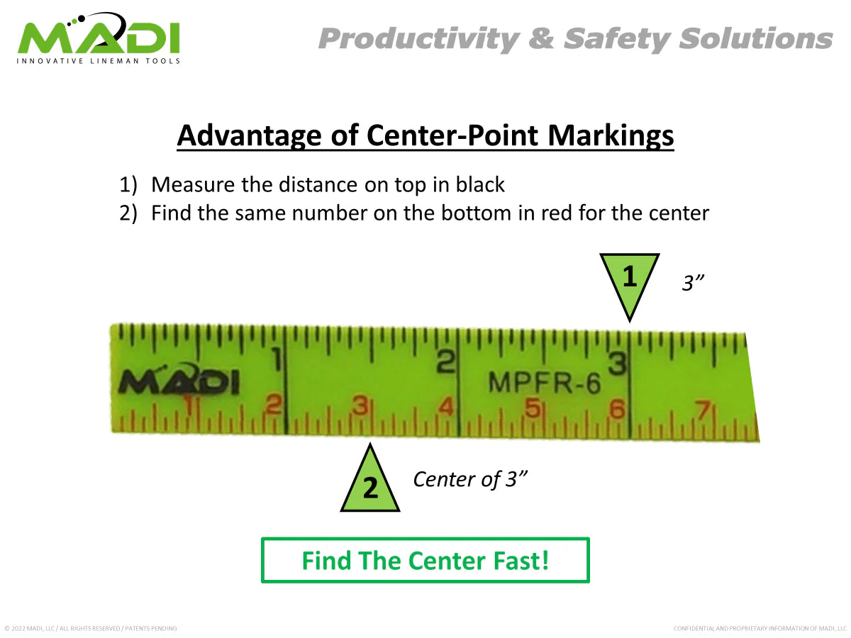 Madi 6' Fiberglass Folding Ruler – Inside Reading with Center-Point  Markings   MPFR-6