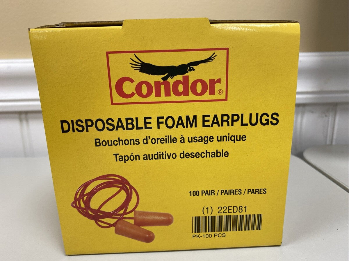 Condor Disposable Foam Ear Plug NPR32 Rated -100 pairs