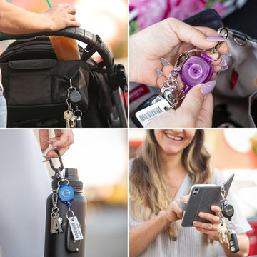 Key-Bak Snapback Retractable Keychain With 24 Inch Cut Resistant Cord, Charm Ring, And Easy To Use Clip - HardHatGear