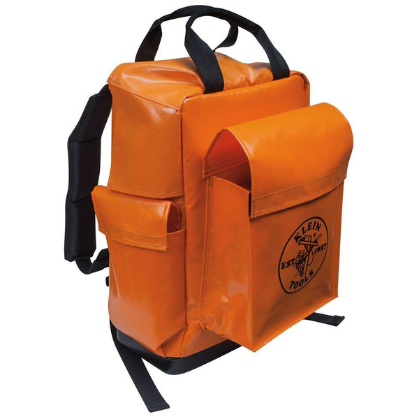 Klein 18 Lineman Backpack Orange Vinyl #5185ORA - HardHatGear