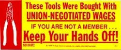 Keep Hands Off Hands Off w/Pliers Toolbox Decal 