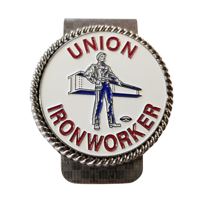 Union Ironworker Man and Beam Money Clip