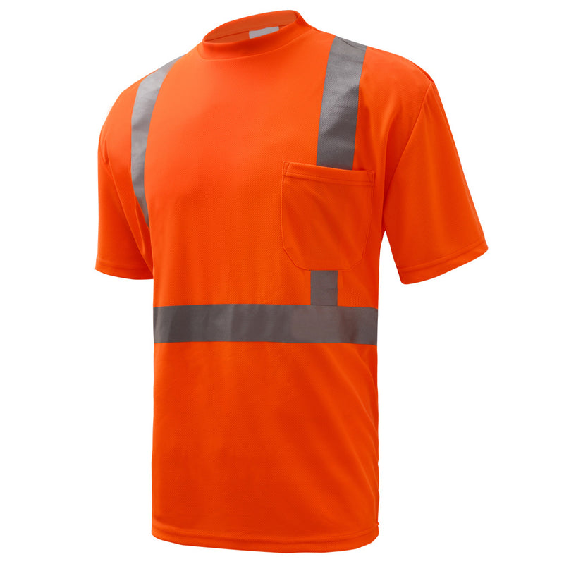 GSS Standard Class 2 Moisture Wicking Short Sleeve Safety T-Shirt with Chest Pocket