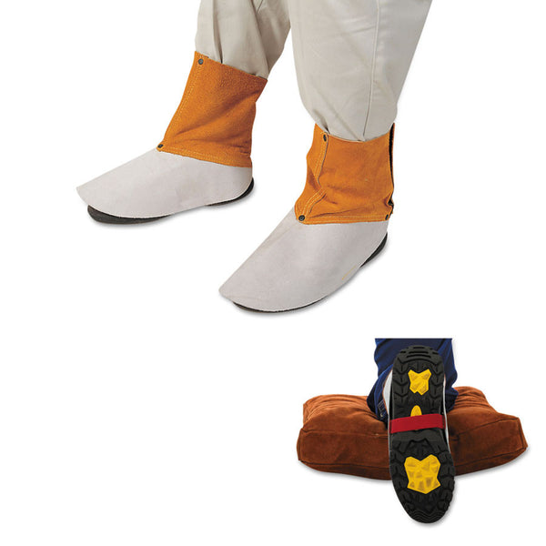  Part #Q-15  Protect your boots with these easy to apply spats. Made of leather covers most standard foot sizes.