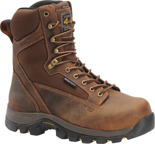 INSULATED CAROLINA BROWN LEATHER LACE UP WORK BOOT