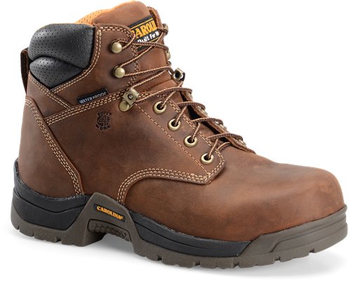 CAROLINA BROWN LEATHER LACE UP WORK BOOT WATERPROOF