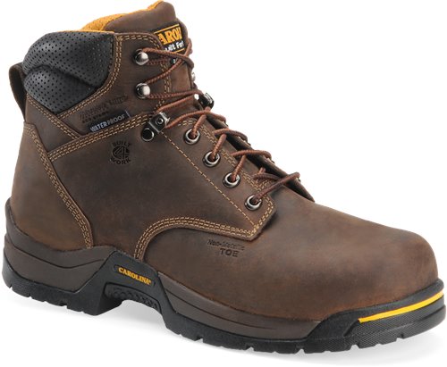 CAROLINA 6" BROWN LEATHER LACE UP WORK BOOT