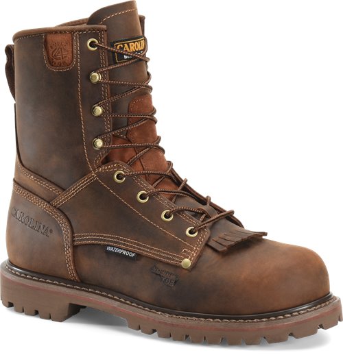 Carolina 8" Brown Leather Lace UP Work boot