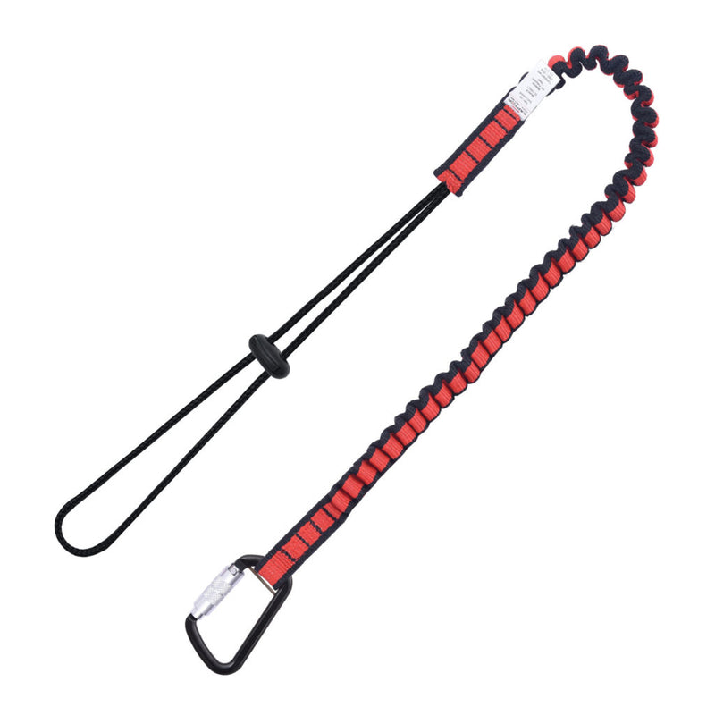 KStrong® Kaptor™ Elasticated Single Leg Tool Lanyard w/Drawstring Cord and Carabiner – 22 lbs. (ANSI)