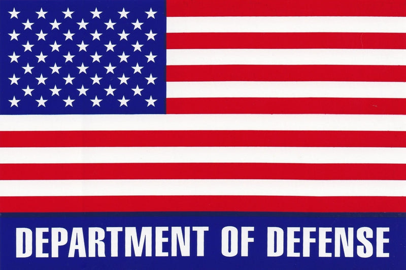 'Department of Defense' Large American Flag Sticker