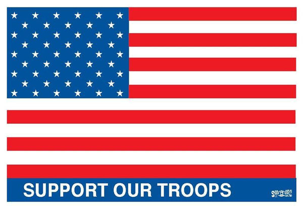 Support Our Troops Hard Hat Sticker